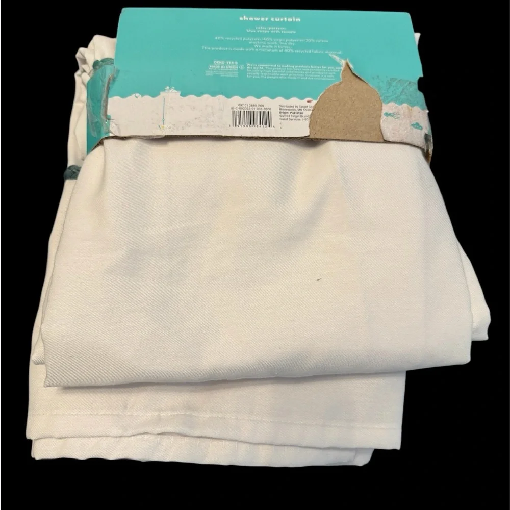 NWT Pillowfort Striped with Tassel Shower Curtain